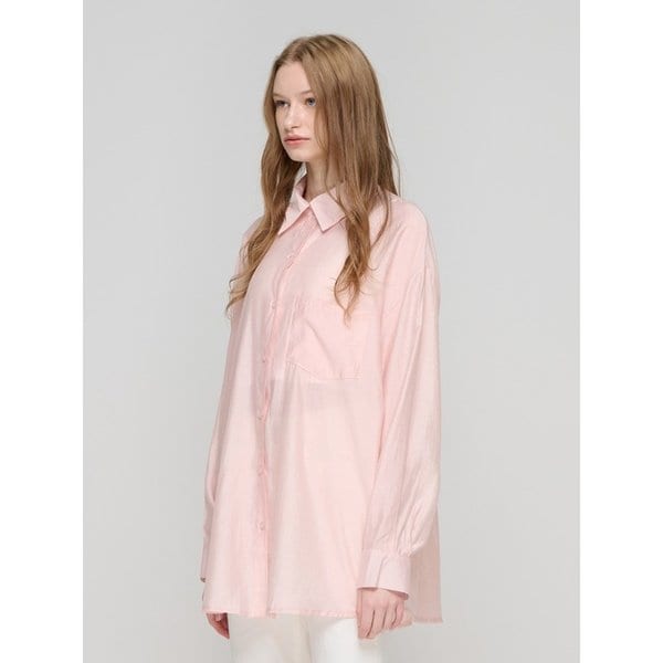링클프리 오버 셔츠 (핑크)