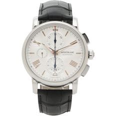 일본 몽블랑 시계 Montblanc 114855 Mens 워치 4810 43 SelfWinding Silver 블랙 레더 1634415