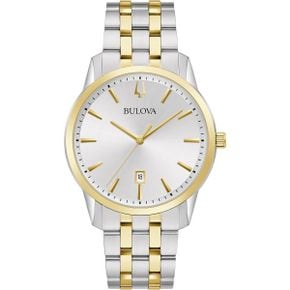 영국 부로바 시계 Bulova Mens Analog디지털 쿼츠워치 스테인리스스틸 스트랩 98B385 1711573