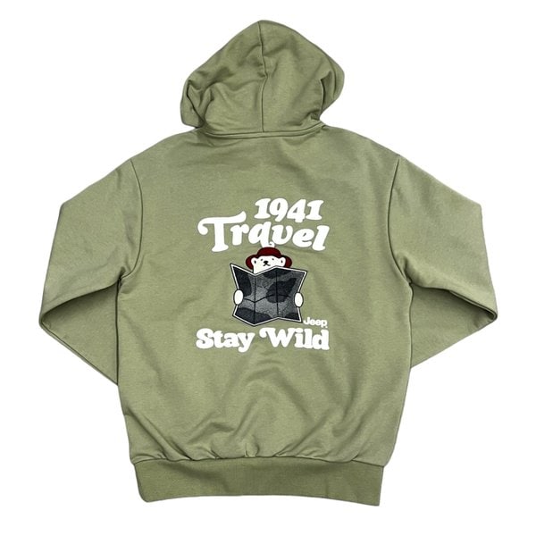 [여주점] 지프 반넥 베어 그래픽 후드티셔츠 JQ1THU221