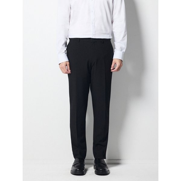 Tech-Poly 사방스판 에센셜 슬랙스_블랙 (테이퍼드핏)