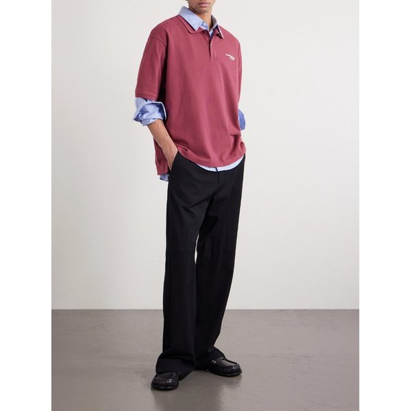 에그네스 로고 자수 코튼 피케 폴로 티셔츠 46376663162969922