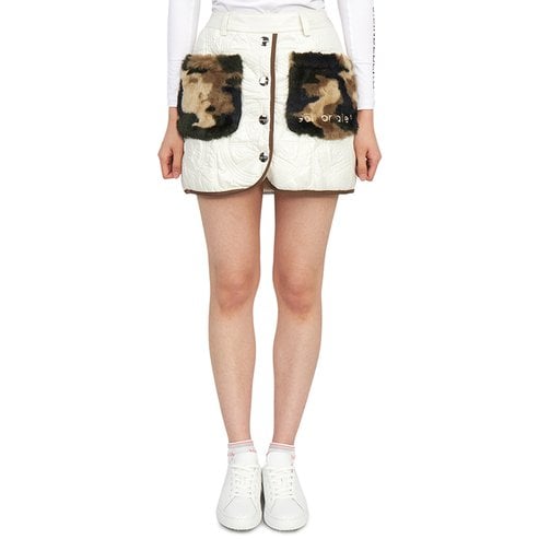 마크앤로나 [골프] 버브 퀼팅 MLW 2D AE14 OFFWHITE 여자 골프 패딩 미니 스커트