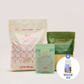 키즈 영양 혼합곡 세트 (병아리콩 300g 증정)  (백미 3kg, 키즈혼합곡 1kg, 발아현미 300g)