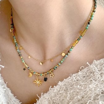  [옷자락] 여자 데일리 여리여리 레이어드 팬던트 목걸이