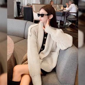 스펜 하찌 니트 견장 가디건_P372048946