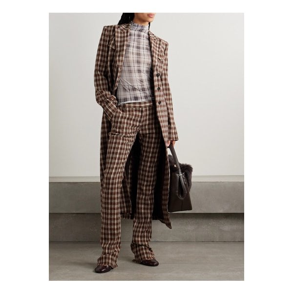 체크 스트레치 저지 터틀넥 탑 그레이 1647597355986363