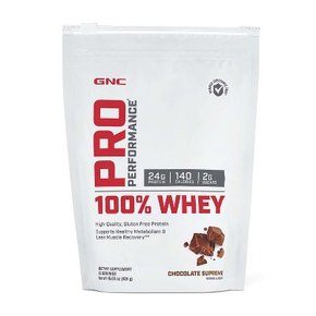 GNC 프로 퍼포먼스 100% 유청 단백질 파우더 - 초콜렛 슈프림 - 12회분 프로틴