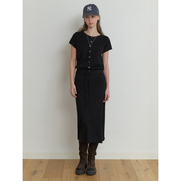 [set]two-piece knit set (black)