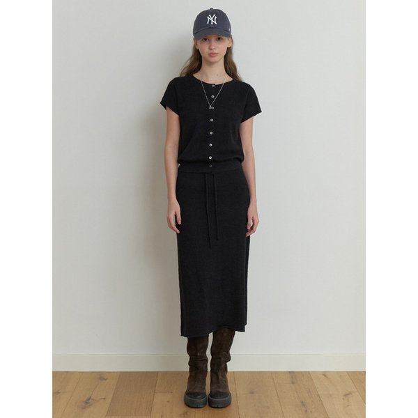 [set]two-piece knit set (black)