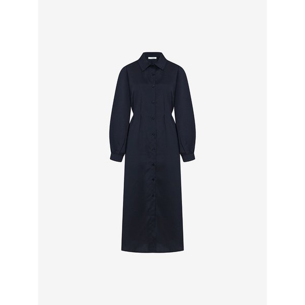 소매 퍼프 롱 셔츠 원피스 (VKOAC2508)