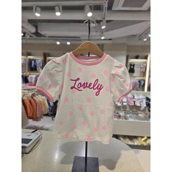 래핑차일드 [파주점] (PK) 퍼프소매 도트 반팔티 8631933175