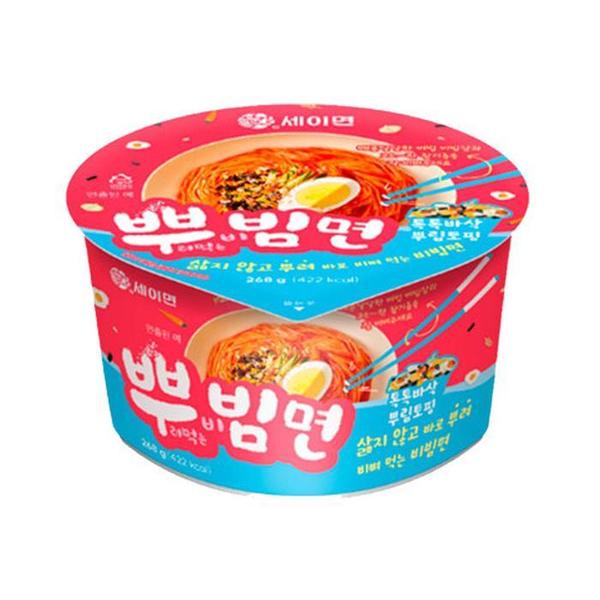 [키다리식품] 세이면 뿌빔면 뿌려먹는비빔면 큰컵라면 268g, 4개(1)