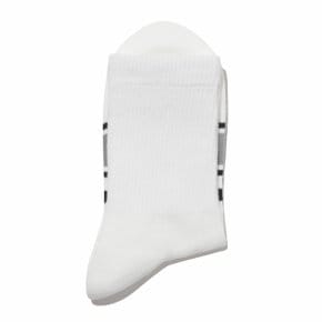 White Stripe Medium Socks_CALAX25202WHX