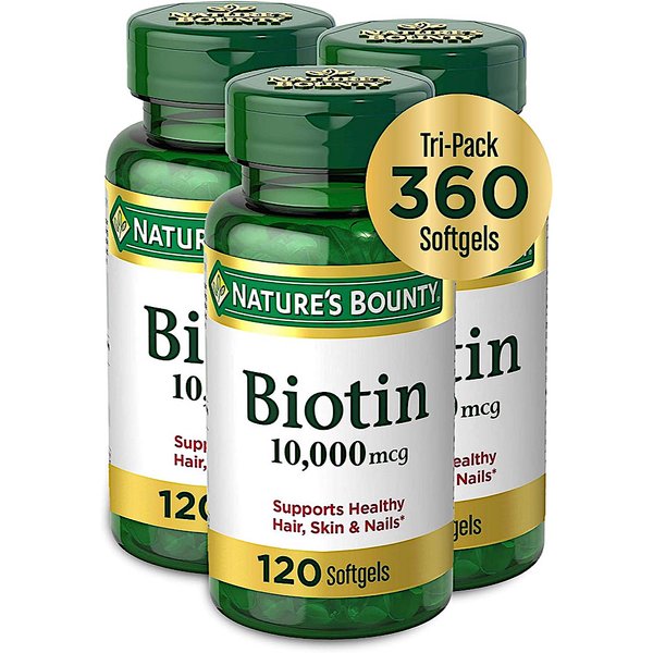 네이쳐스 바운티 비오틴 10000mcg Natures Bounty Biotin 120소프트젤 3개