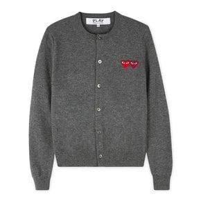 공용 더블 하트 와펜 그레이 가디건 AX N057 051 3