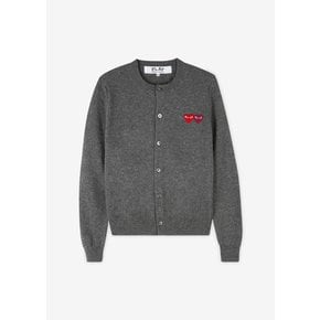 공용 더블 하트 와펜 그레이 가디건 AX N057 051 3