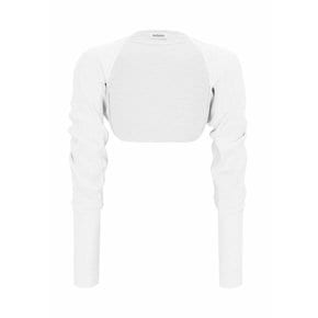 COTTON BASIC BOLERO-WHITE