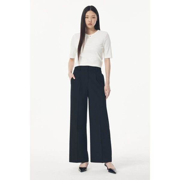 백 배색 밴딩 핀턱 베이직 팬츠 7115230303199