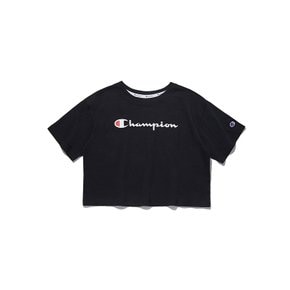 [23SS] [US] 여성 4.5oz. Champion 스크립트 로고 크롭 반   CKTS3E073BK