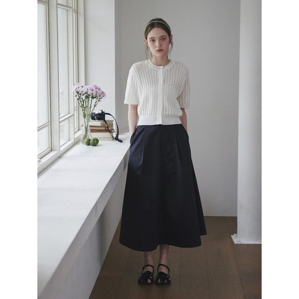 flared pin tuck skirt charcoal