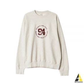 SPORTYRICH 94 TRACK  FIELD FLOCKED CREWNECK - HEATHER OATMEAL (CR644) (94 트랙 앤 필드 플