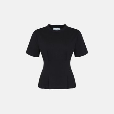 베르니스 로고라벨 슬림핏 핀턱 반소매 티셔츠 BE25A3FRR1299