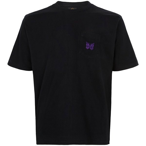 [부산점] 25SS 블랙 파빌리온 자수 포켓 티셔츠 QV357 BLACK
