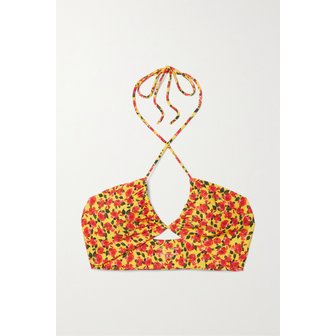 마그다뷰트림 마그다부트림 루시드 플로럴 프린트 홀터넥 비키니 탑 옐로 36856120584984753