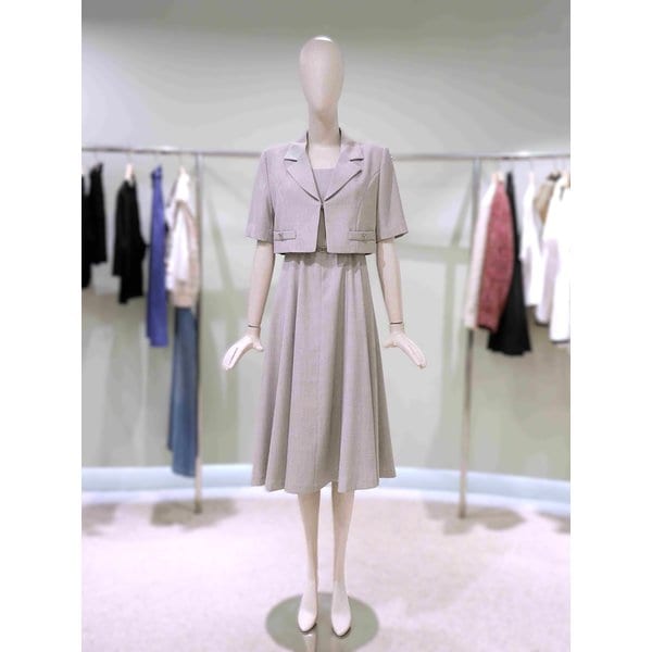 [파주점] 자켓 레이어드 핏앤플레어 원피스 L262PSE034