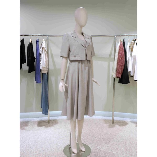 [파주점] 자켓 레이어드 핏앤플레어 원피스 L262PSE034