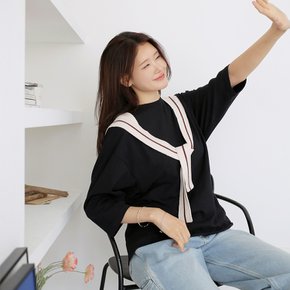 [최초가 99,000원][르포엠]레노아 에샤프 머플러/돌먼핏 티셔츠 3종세트