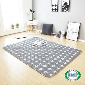 EMF 인체감지 논슬립 전기요 대형 크로스그레이