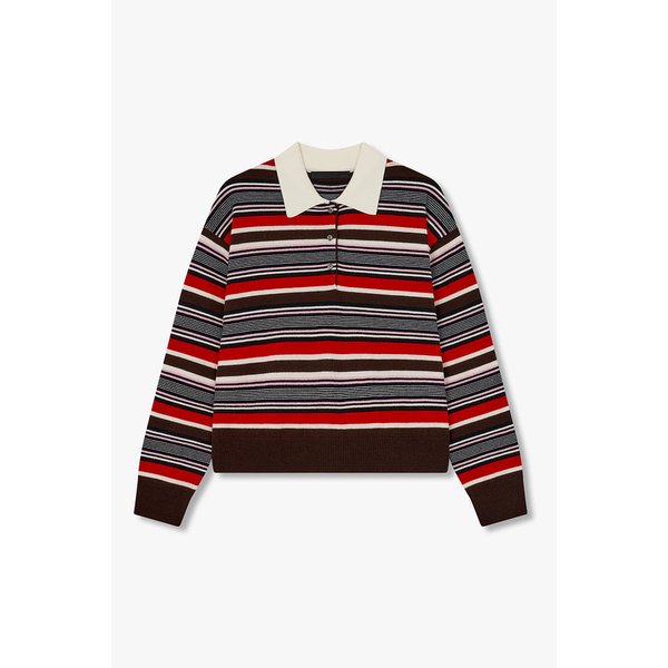 스트라이프 카라 니트 풀오버 7115450R03150