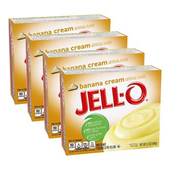  미국직구 Jell-O 젤오 바나나 크림 인스턴트 푸딩 앤 파이 필링 145g 4팩