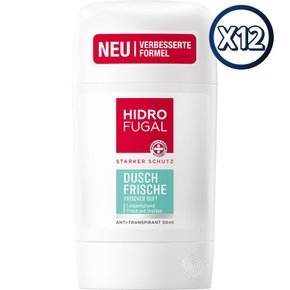 Hidrofugal 하이드로퓨갈 샤워프레쉬 데오드란트 스틱 50ml 12팩