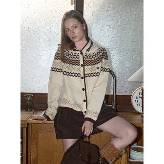 아노에틱 NORDIC HOODIE KNIT CARDIGAN_CREAM