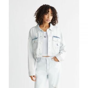 5219785 Calvin Klein Oversized Cropped Denim Jacket - Blue