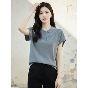 ATMARK 캡소매하프카라짜임니트 AA53KN042G_P394674033