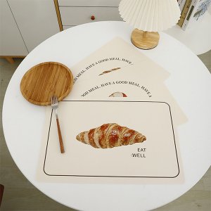 포유매트 포유 브레드 식탁매트 가죽 PVC 방수 사각 식탁 테이블매트