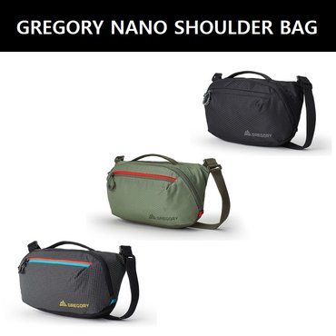 그레고리 숄더백 NANO SHOULDER BAG TECHNO BLACK,OBSIDIAN BLACK,BLAZE GREEN 43J61019