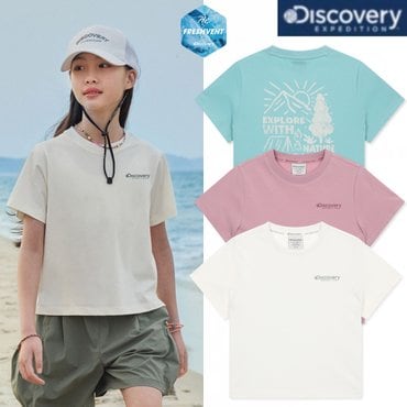 디스커버리키즈 25SS 여아 프레시벤트 캠핑그래픽 반팔티셔츠 DKRS7B053