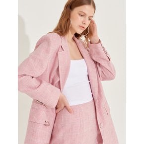 Not so classic Oversized Linen Jacket [Baby Pink]