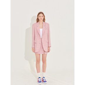 Not so classic Oversized Linen Jacket [Baby Pink]