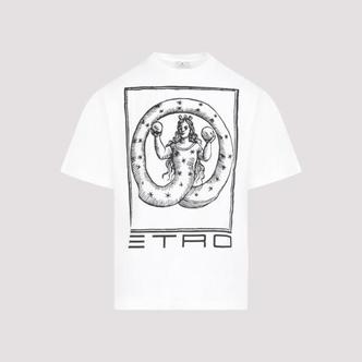 에트로 24SS 에트로 반팔 티셔츠 MRMA0006 AJ199 X0800 STAMPA FDO BIANCO