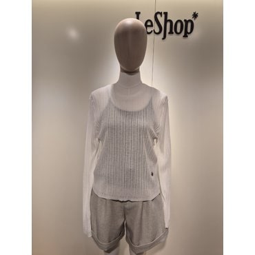 르샵 라운드넥 뒷판 트임 끈 긴팔 니트 L2F25KPO150