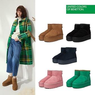 베네통 25FW 베네통 천연가죽 양털 부츠