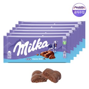 밀카 타블렛 초콜릿 버블리 100g 6개