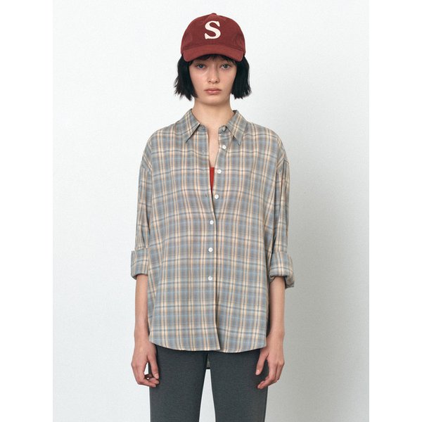 SITP5246 소프트 멀티 체크 셔츠_Blue gray