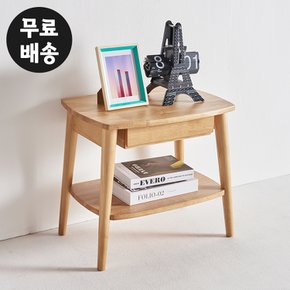 이든 원목 침대 협탁 2단 심플 수납장 침대옆 테이블 수납 침실 좁은(내츄럴)